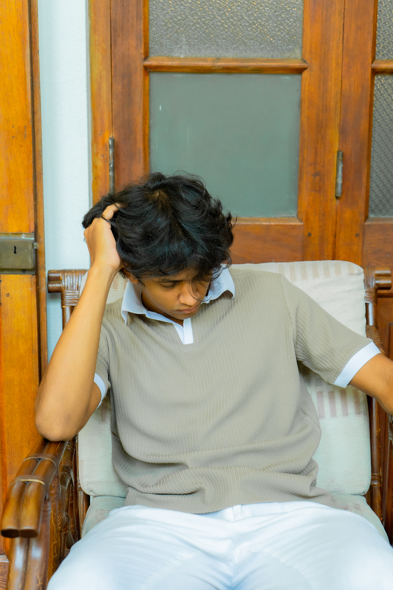 Textured Open Collar Polo alternate view